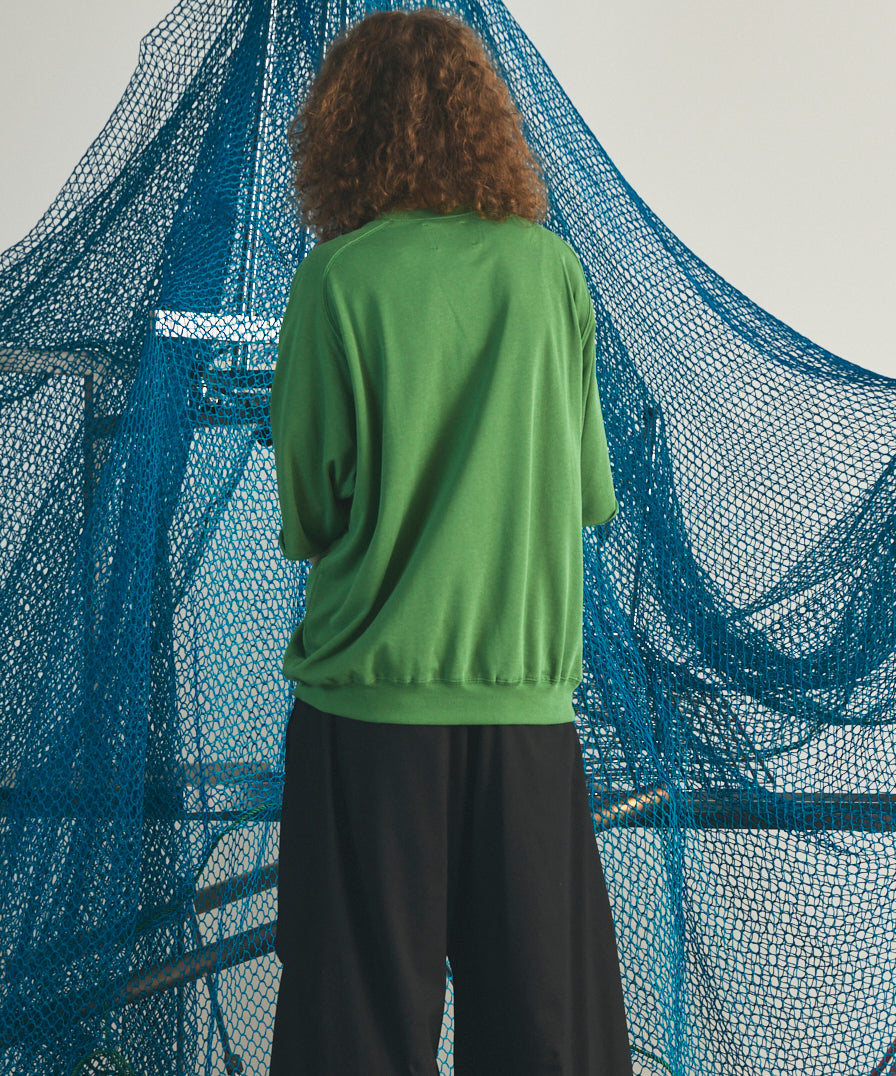 【26SS PRE-ORDER】Birdseye Jersey Mesh Prime-Over Henry Neck Short-sleeved T-shirt