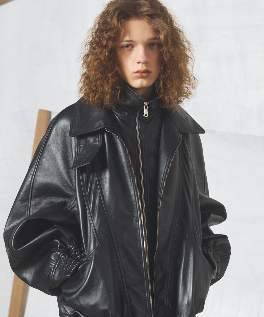 【26AW PRE-ORDER】Sheep Leather Prime-Over Layering Single Blouson