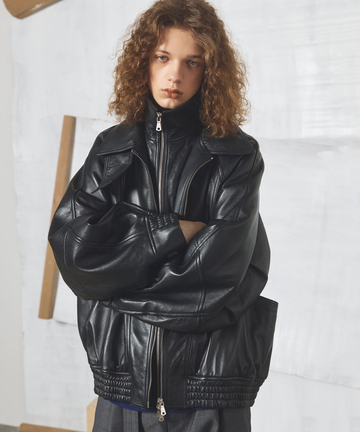 【26AW PRE-ORDER】Sheep Leather Prime-Over Layering Single Blouson