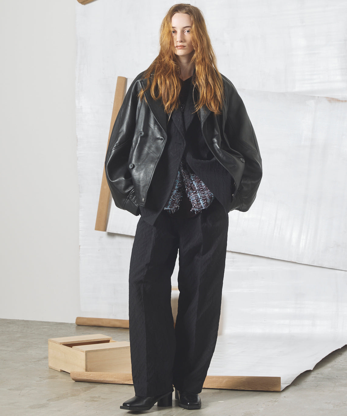 Different Materials Layering Prime-Over Trucker Jacket