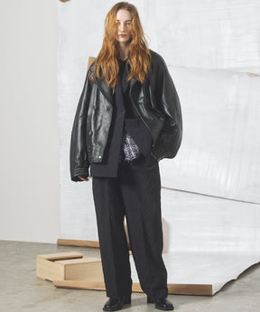 【26aw PRE-ORDER】纯棉面料纯棉宽单褶裤