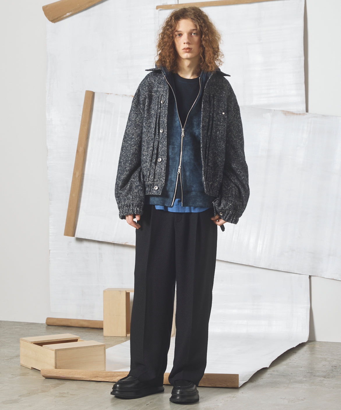 【26AW PRE-ORDER】Distressed Effect Prime-Over ZIP Hoodie
