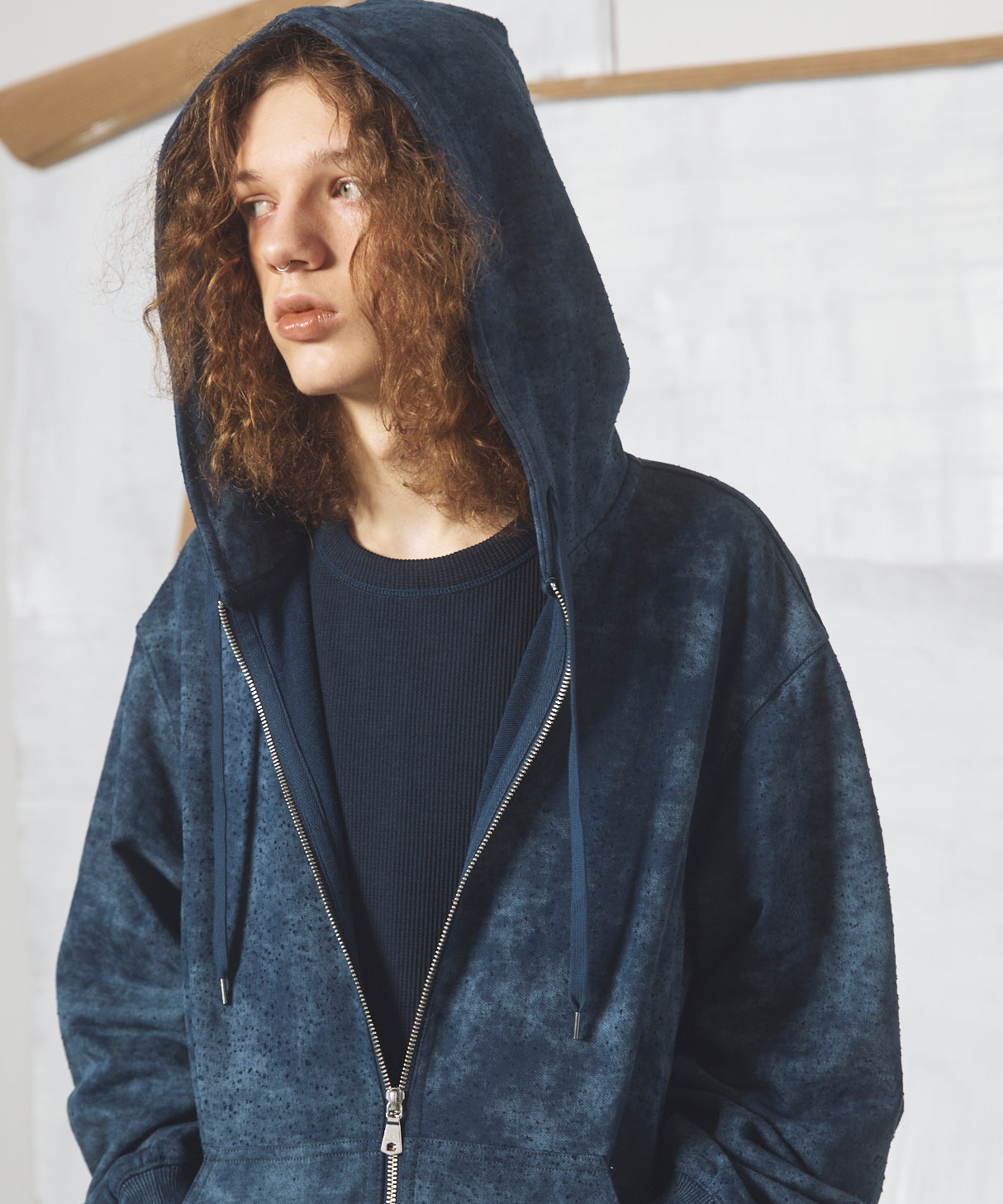 【26AW PRE-ORDER】Distressed Effect Prime-Over ZIP Hoodie