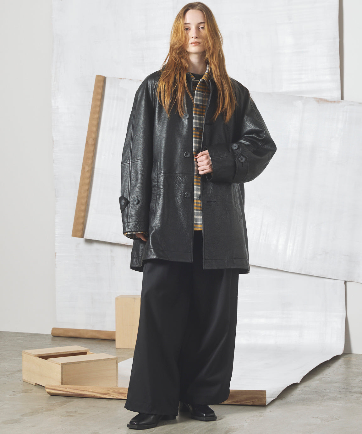 [26AW PRE-ORDER] [Italian dead stock fabric] Prime over regular collar shirt coat
