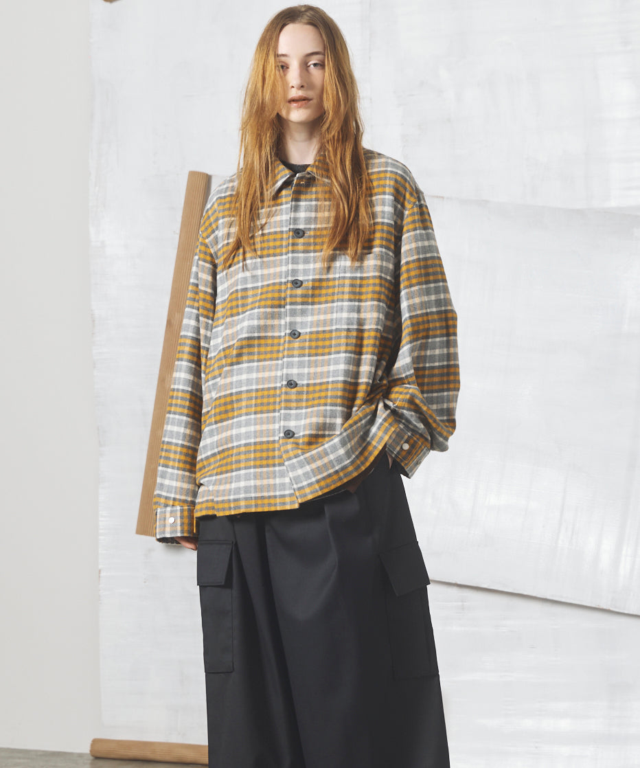 [26AW PRE-ORDER] [Italian dead stock fabric] Prime over regular collar shirt coat