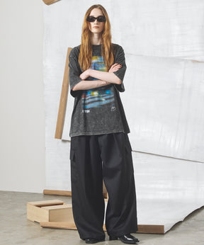 4 Colors Chambray Washable Wool Prime-Wide Cargo Pants