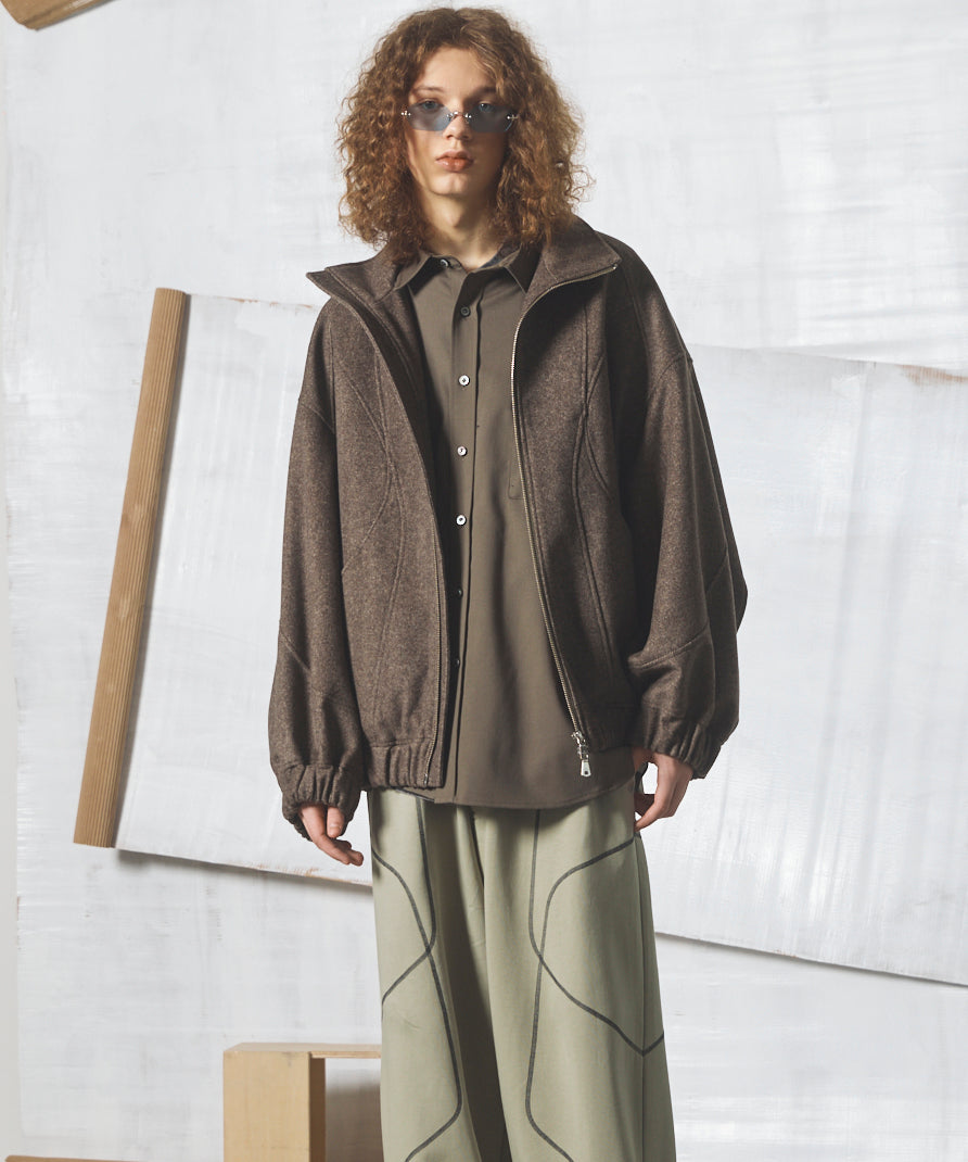 【26AW PRE-ORDER】【イタリアンデッドストックファブリック】プライムオーバーカーブ切り替えスタンドブルゾン