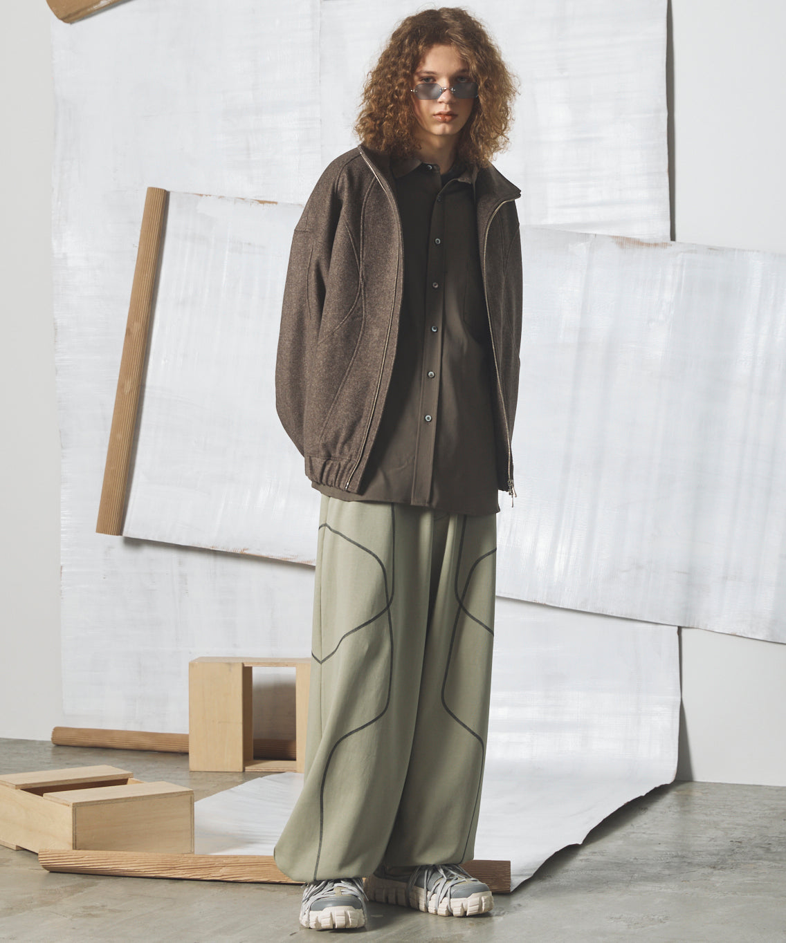 【26AW PRE-ORDER】【イタリアンデッドストックファブリック】プライムオーバーカーブ切り替えスタンドブルゾン