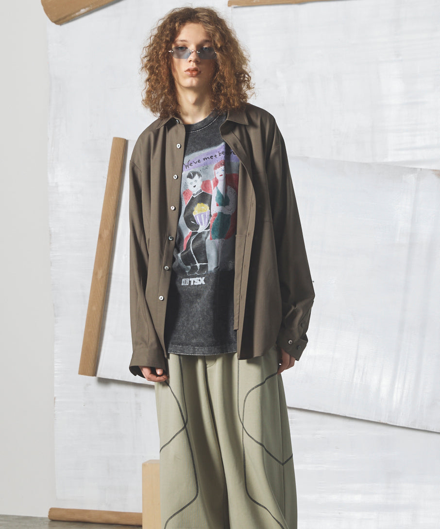 【26AW PRE-ORDER】Raglan Yoke Switching Prime-Over Long Sleeve Shirt