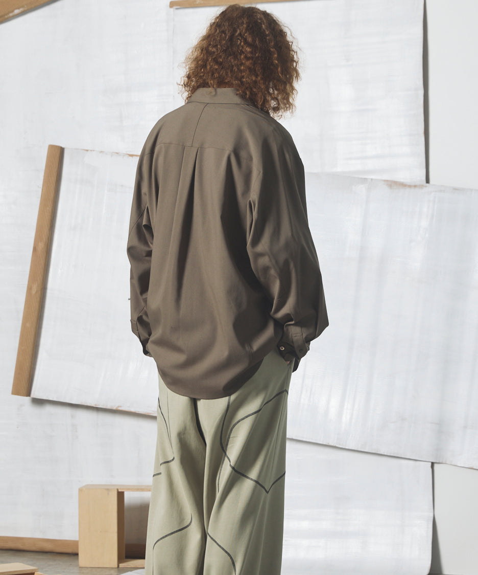 【26AW PRE-ORDER】Raglan Yoke Switching Prime-Over Long Sleeve Shirt