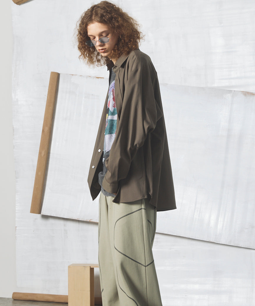 【26AW PRE-ORDER】Raglan Yoke Switching Prime-Over Long Sleeve Shirt