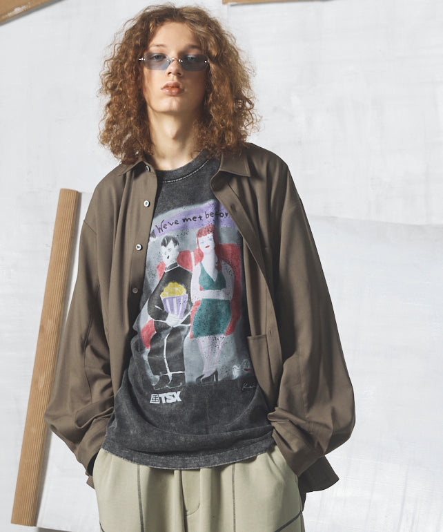【26AW PRE-ORDER】Raglan Yoke Switching Prime-Over Long Sleeve Shirt