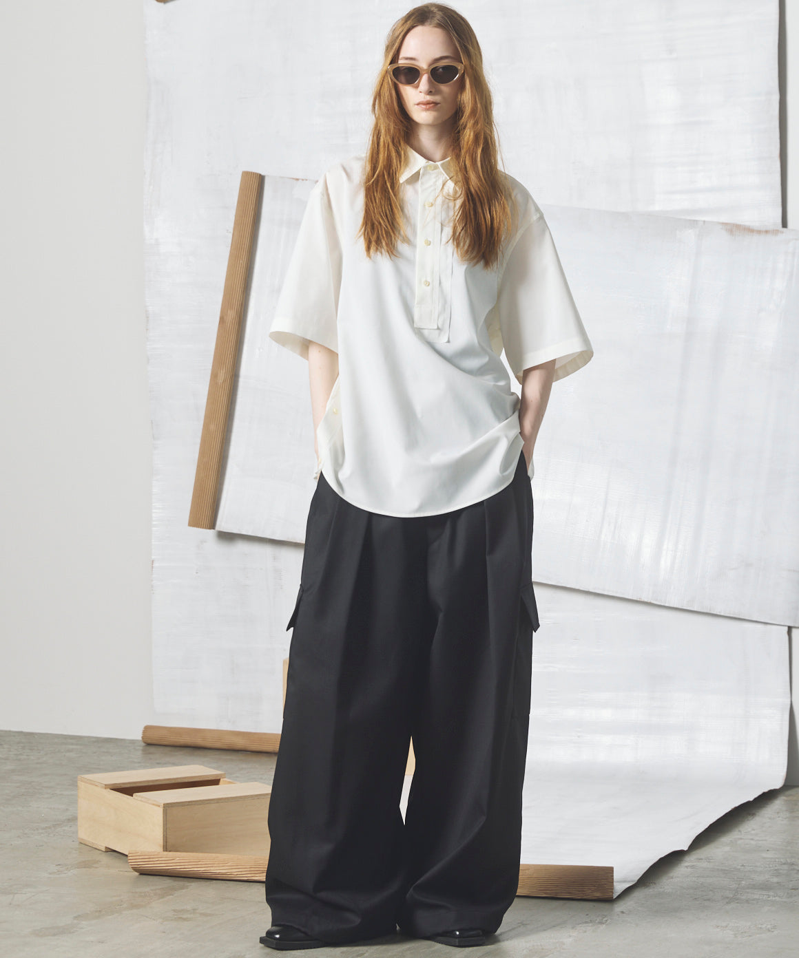 【26SS PRE-ORDER】Asymmetric Front Prime-Over Short-sleeve Pullover Shirt
