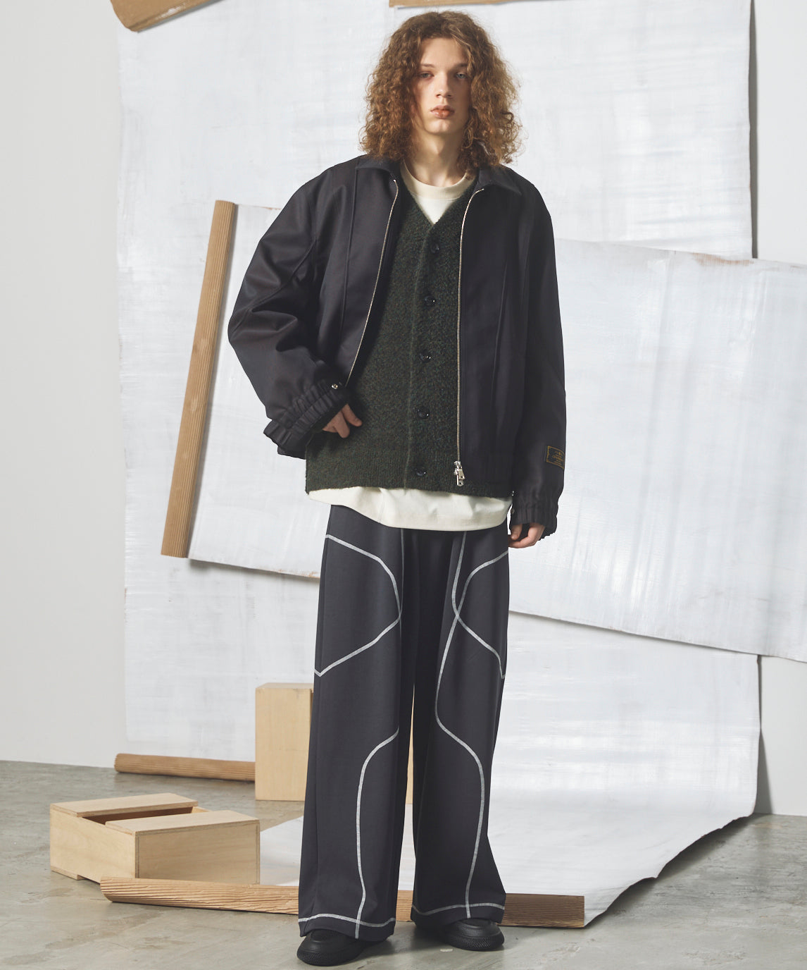 【26AW PRE-ORDER】Slub Jersey Prime-Over Zipper Detail Raglan T-shirt