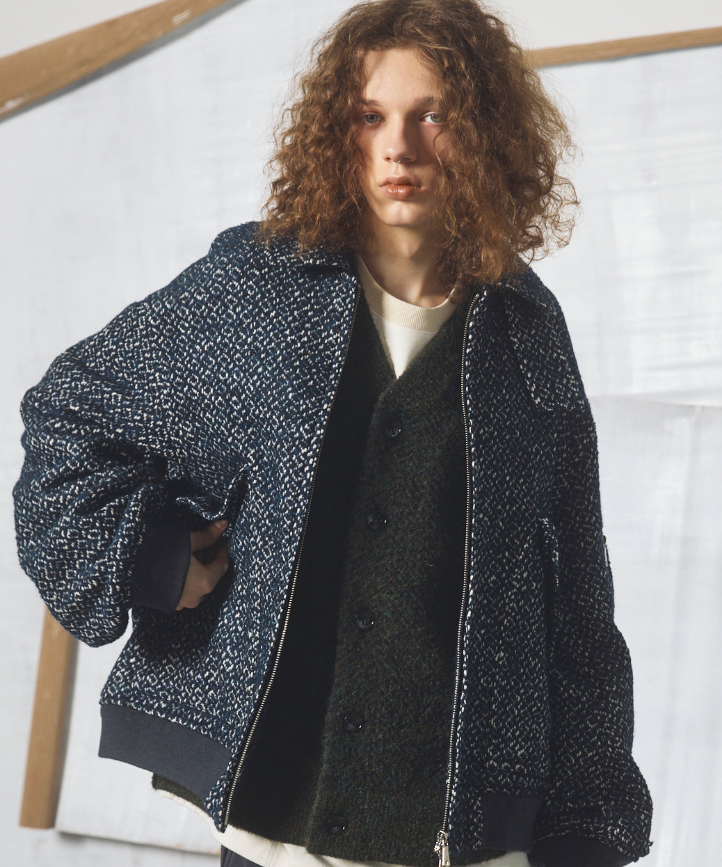 [26AW PRE-ORDER] [Italian dead stock fabric] Prime over regular collar shirt coat