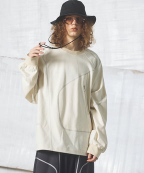 【26AW PRE-ORDER】Slub Jersey Prime-Over Zipper Detail Raglan T-shirt