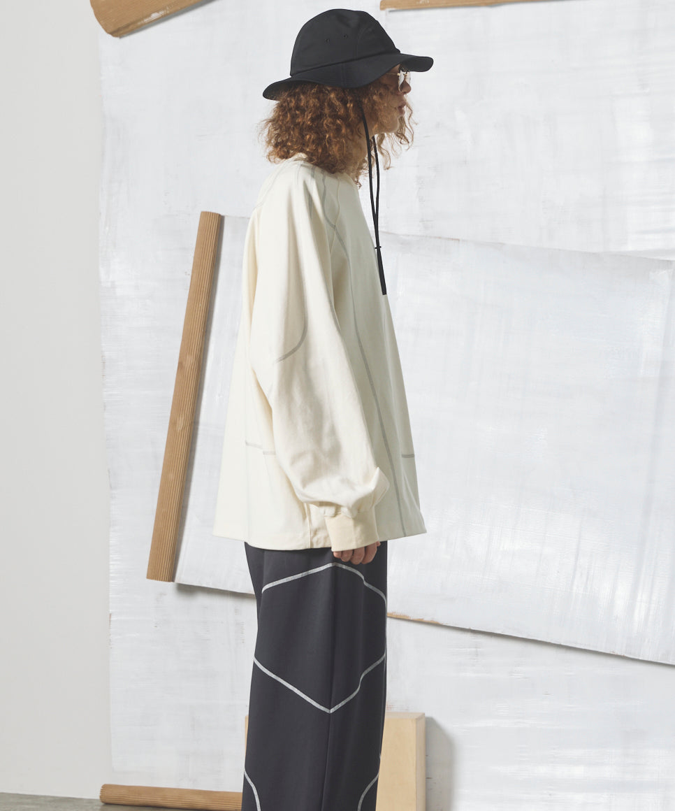 【26AW PRE-ORDER】Slub Jersey Prime-Over Zipper Detail Raglan T-shirt