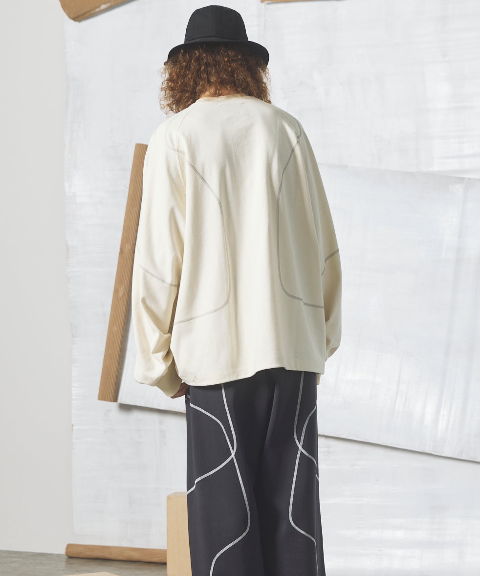 【26AW PRE-ORDER】Slub Jersey Prime-Over Zipper Detail Raglan T-shirt