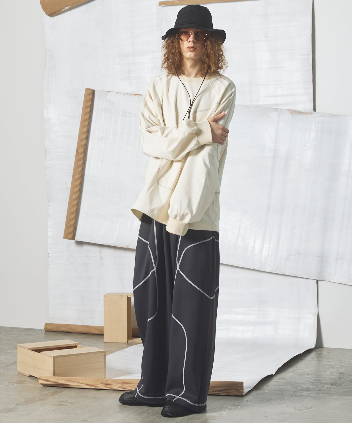 【26AW PRE-ORDER】Slub Jersey Prime-Over Zipper Detail Raglan T-shirt