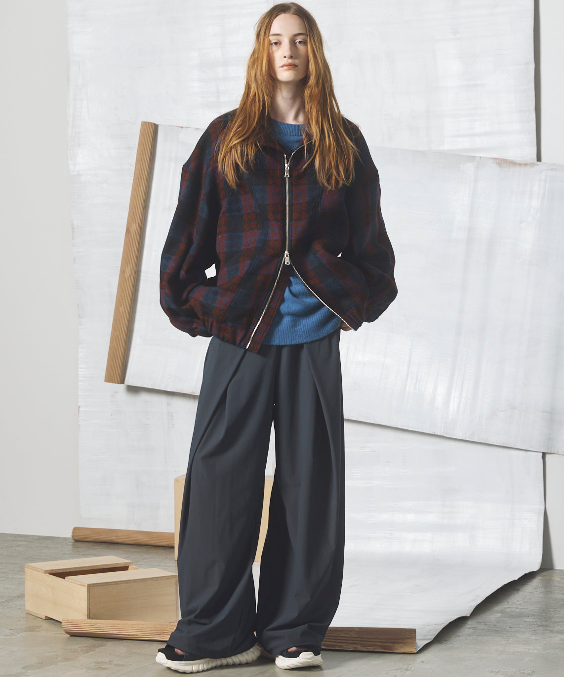 【26AW PRE-ORDER】【イタリアンデッドストックファブリック】プライムオーバーカーブ切り替えスタンドブルゾン