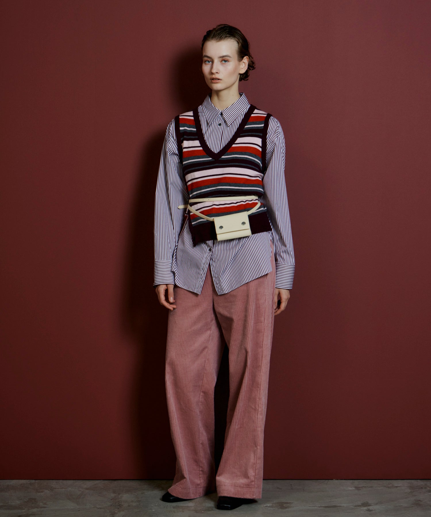 【26AUTUMN PRE-ORDER】Multi-Border Knit Vest