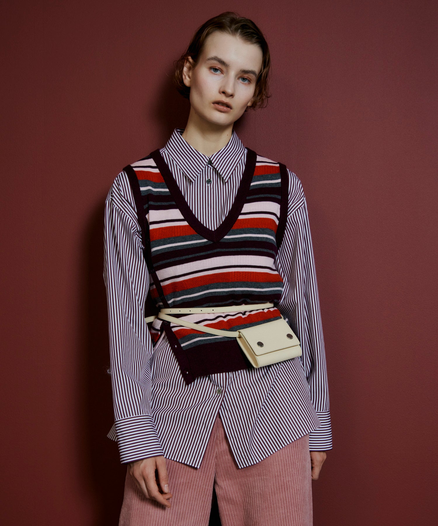 【26AUTUMN PRE-ORDER】Multi-Border Knit Vest