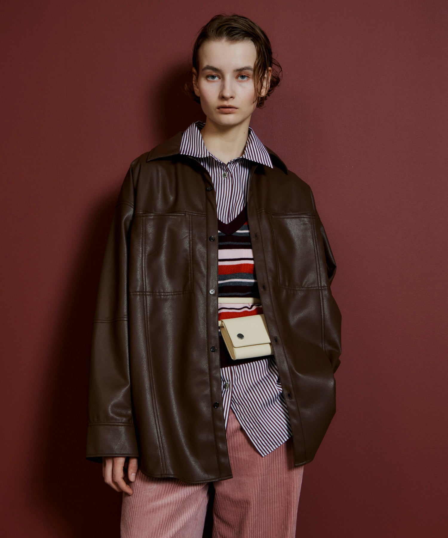 【26AUTUMN PRE-ORDER】Vegan Leather Overshirt