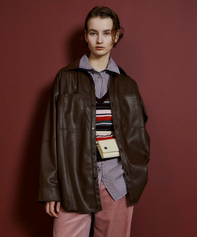 【26AUTUMN PRE-ORDER】Vegan Leather Overshirt