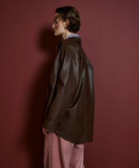 【26AUTUMN PRE-ORDER】Vegan Leather Overshirt