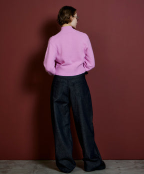 【26AUTUMN PRE-ORDER】Raccoon Blend Stand Collar Cardigan