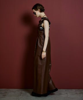 【26AUTUMN PRE-ORDER】Vegan Leather Frill Rompers