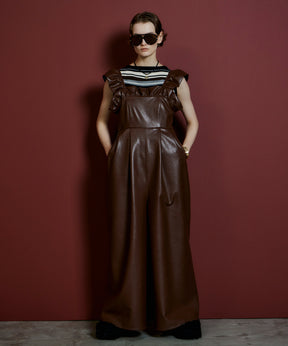 【26AUTUMN PRE-ORDER】Vegan Leather Frill Rompers
