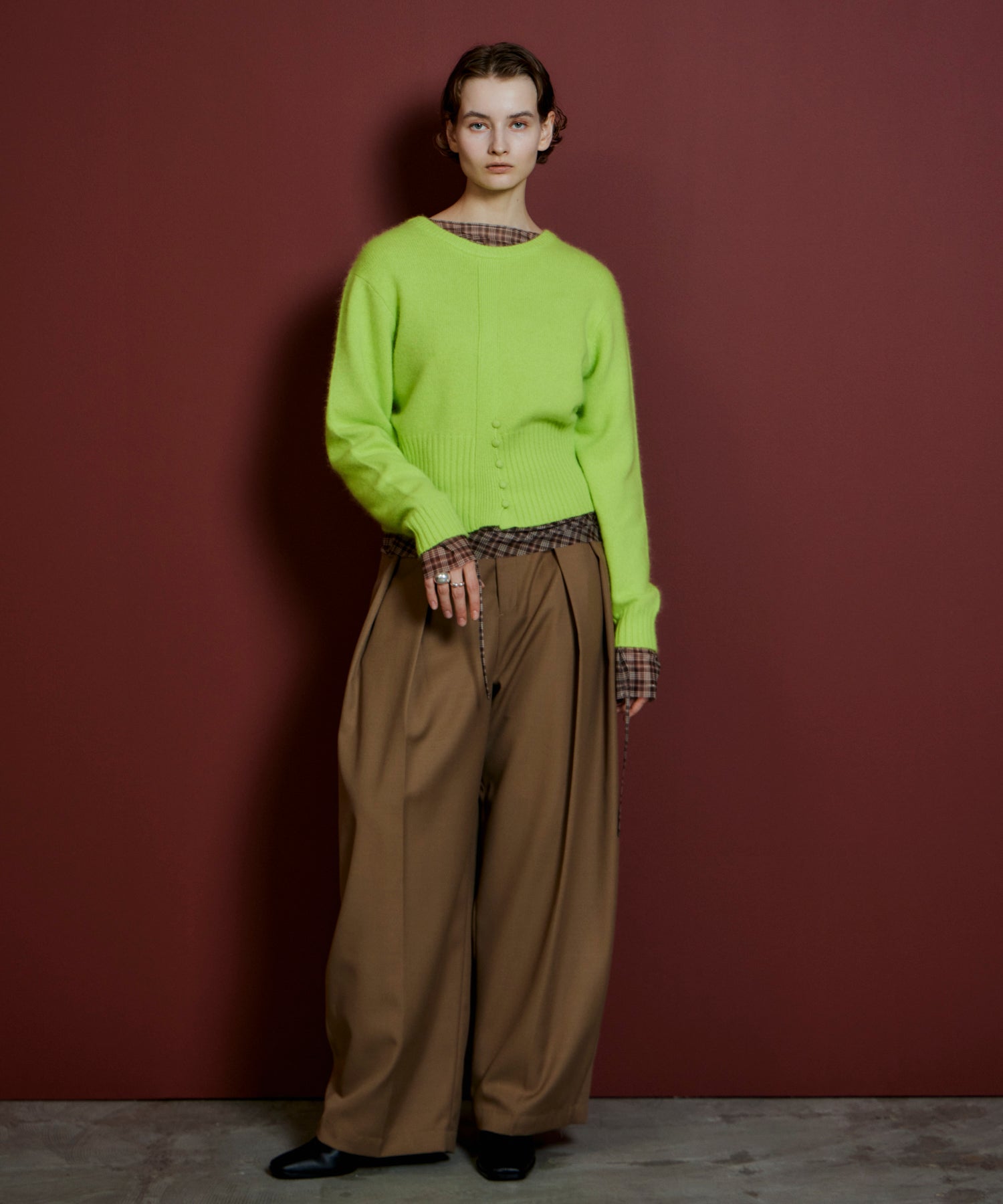 【26AUTUMN PRE-ORDER】Raccoon Blend 2-Way Front Button Pullover