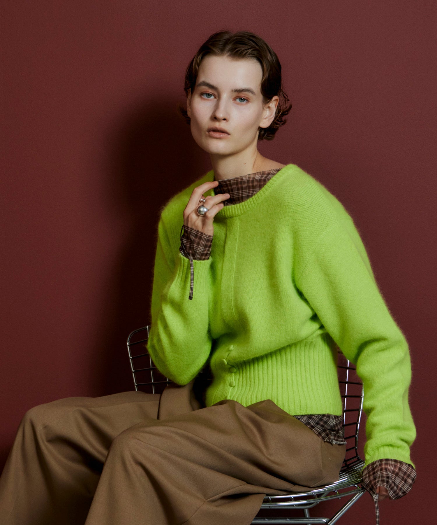 【26AUTUMN PRE-ORDER】Raccoon Blend 2-Way Front Button Pullover