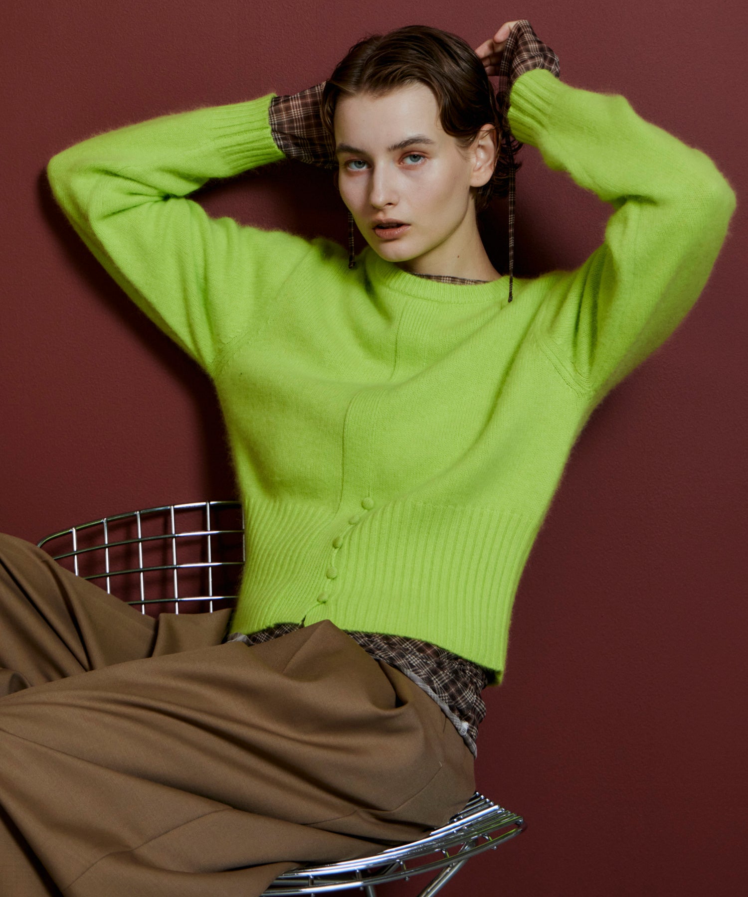 【26AUTUMN PRE-ORDER】Raccoon Blend 2-Way Front Button Pullover