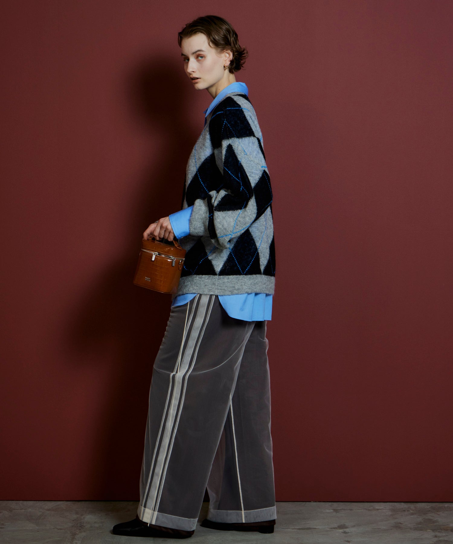 【26AUTUMN PRE-ORDER】Oversized Argyle Knit