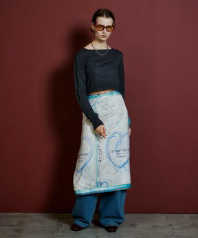 【26AUTUMN PRE-ORDER】Drawing Scarf Skirt