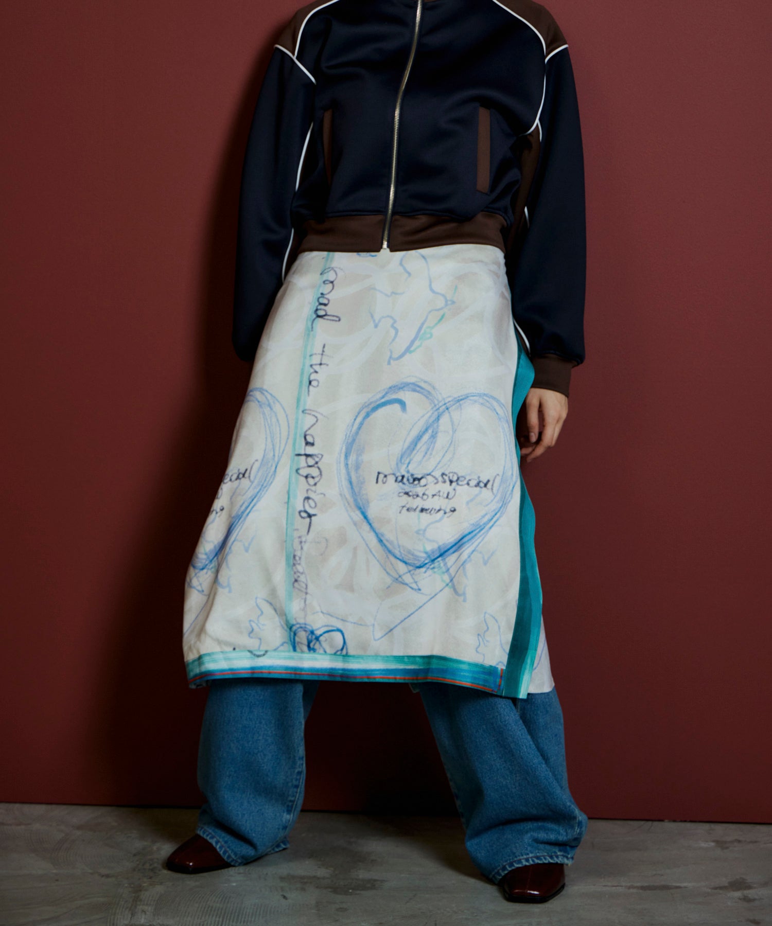 【26AUTUMN PRE-ORDER】Drawing Scarf Skirt