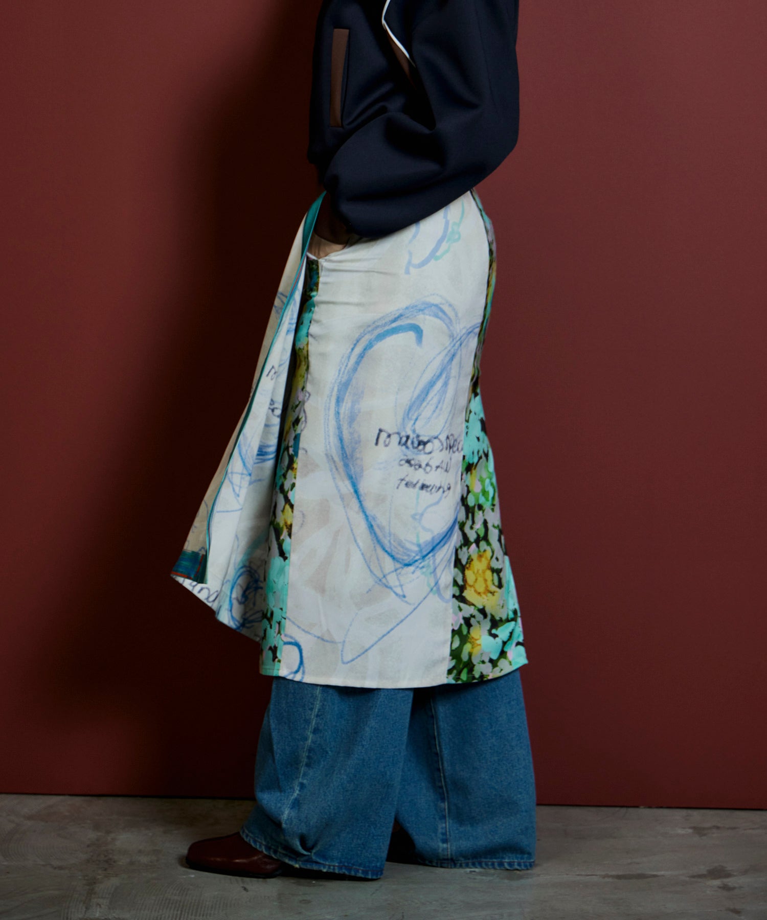 【26AUTUMN PRE-ORDER】Drawing Scarf Skirt