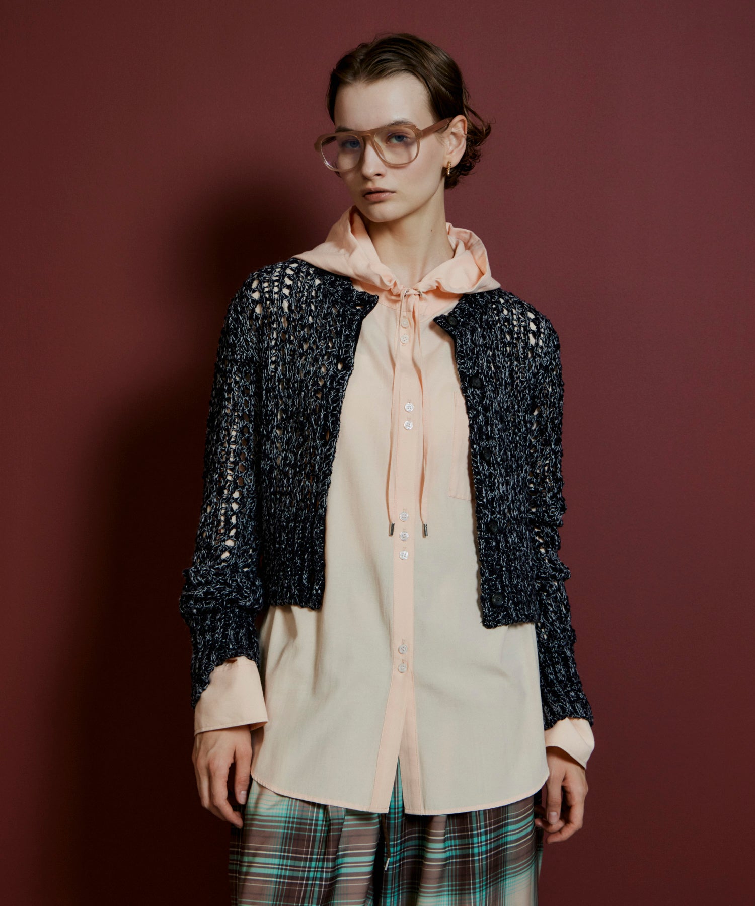 【26AUTUMN PRE-ORDER】Mesh Slub Compact Cardigan