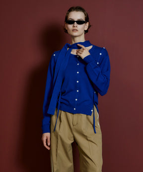 【26AUTUMN PRE-ORDER】Bow-Tie Crew Cardigan