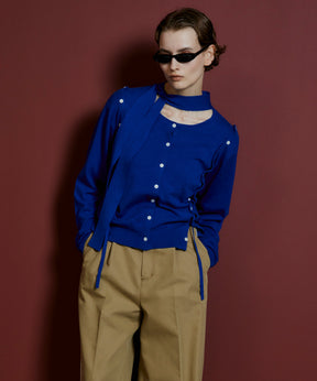 【26AUTUMN PRE-ORDER】Bow-Tie Crew Cardigan