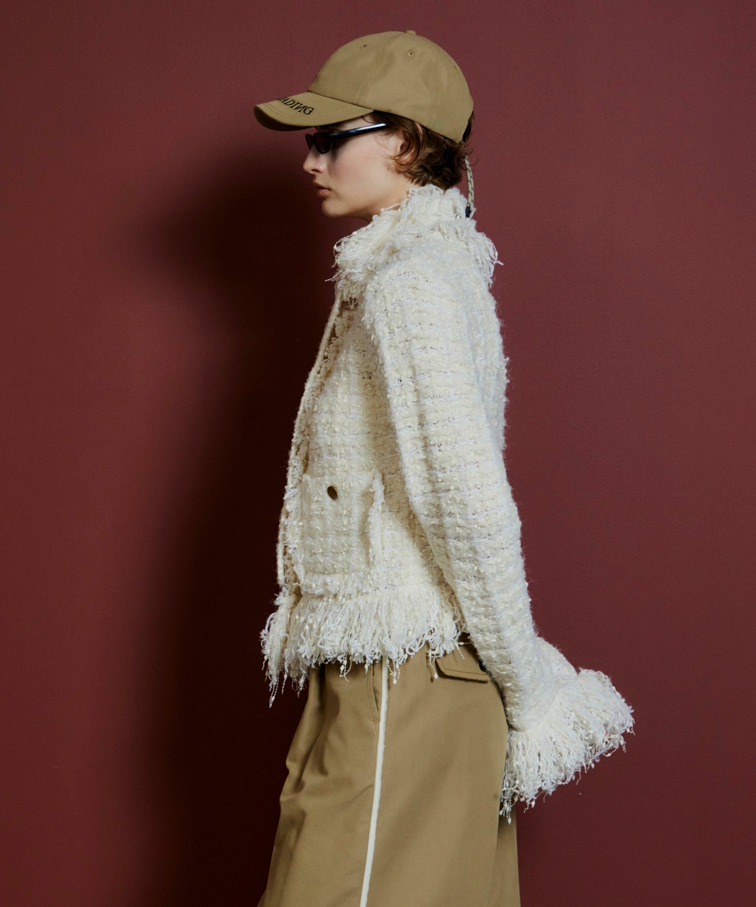 【26AUTUMN PRE-ORDER】Fringe Tweed Knit Cardigan