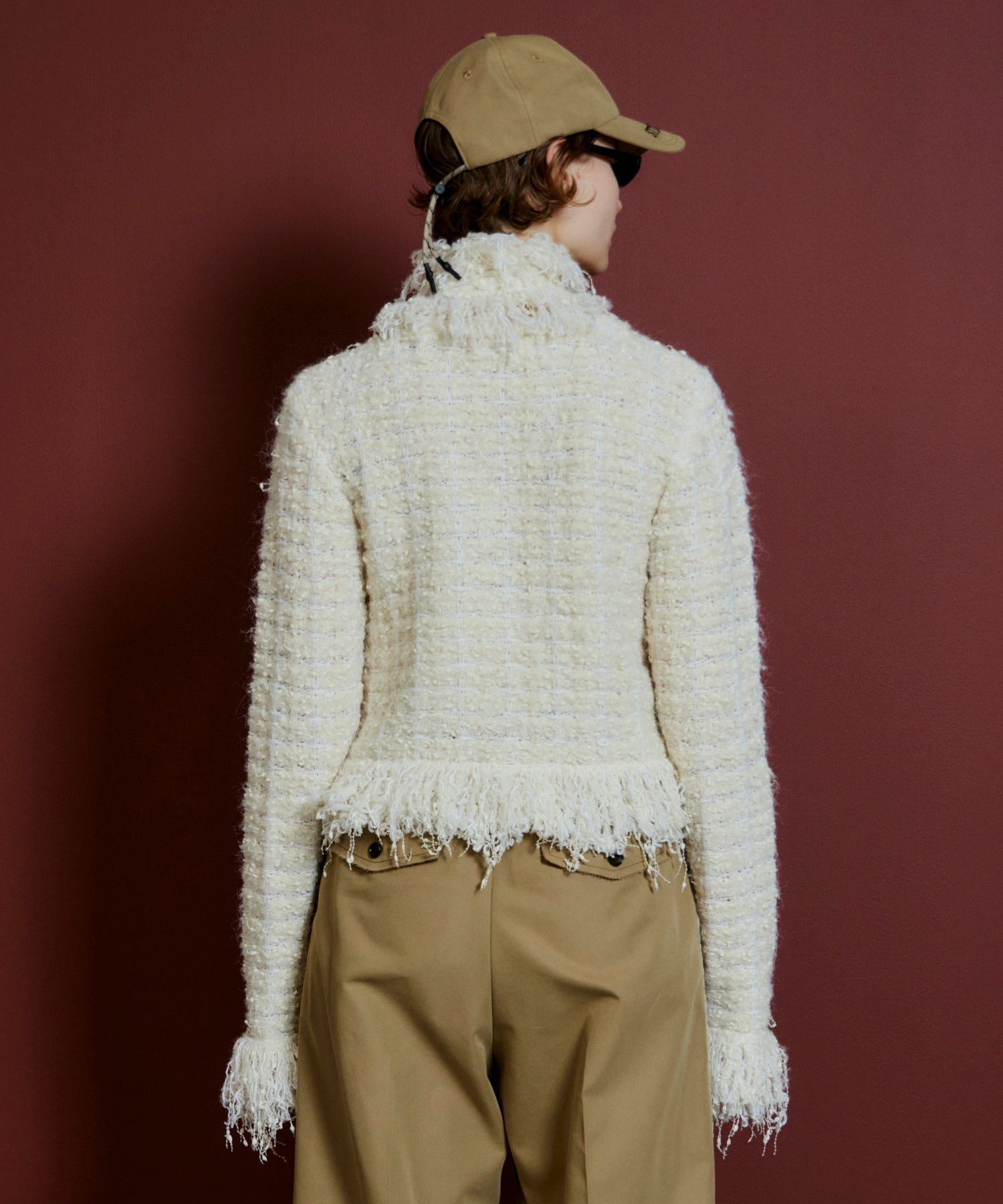 【26AUTUMN PRE-ORDER】Fringe Tweed Knit Cardigan