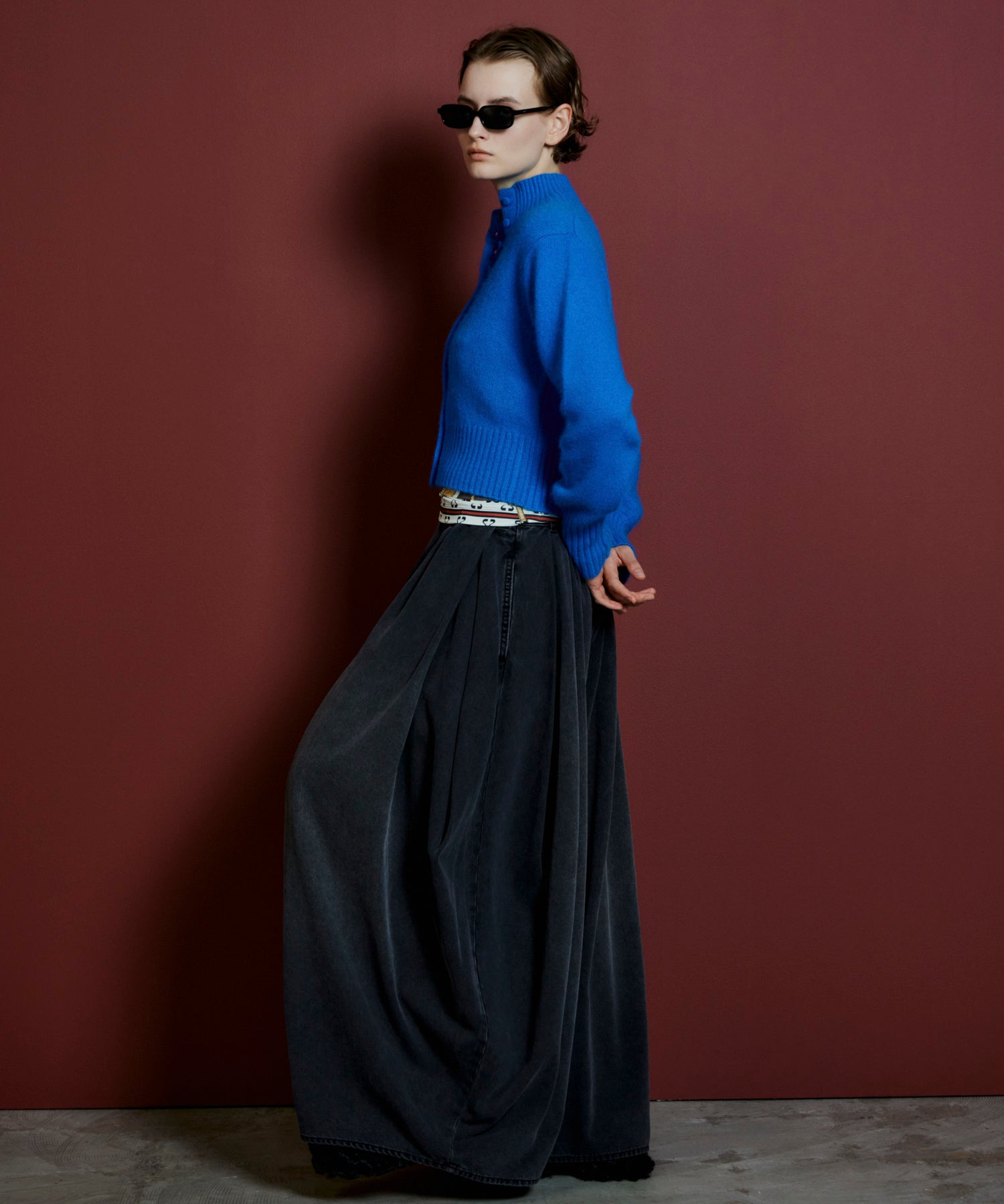 【26AUTUMN PRE-ORDER】Raccoon Blend Stand Collar Cardigan