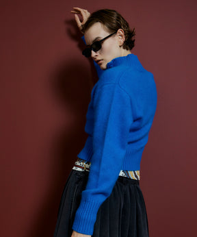 【26AUTUMN PRE-ORDER】Raccoon Blend Stand Collar Cardigan