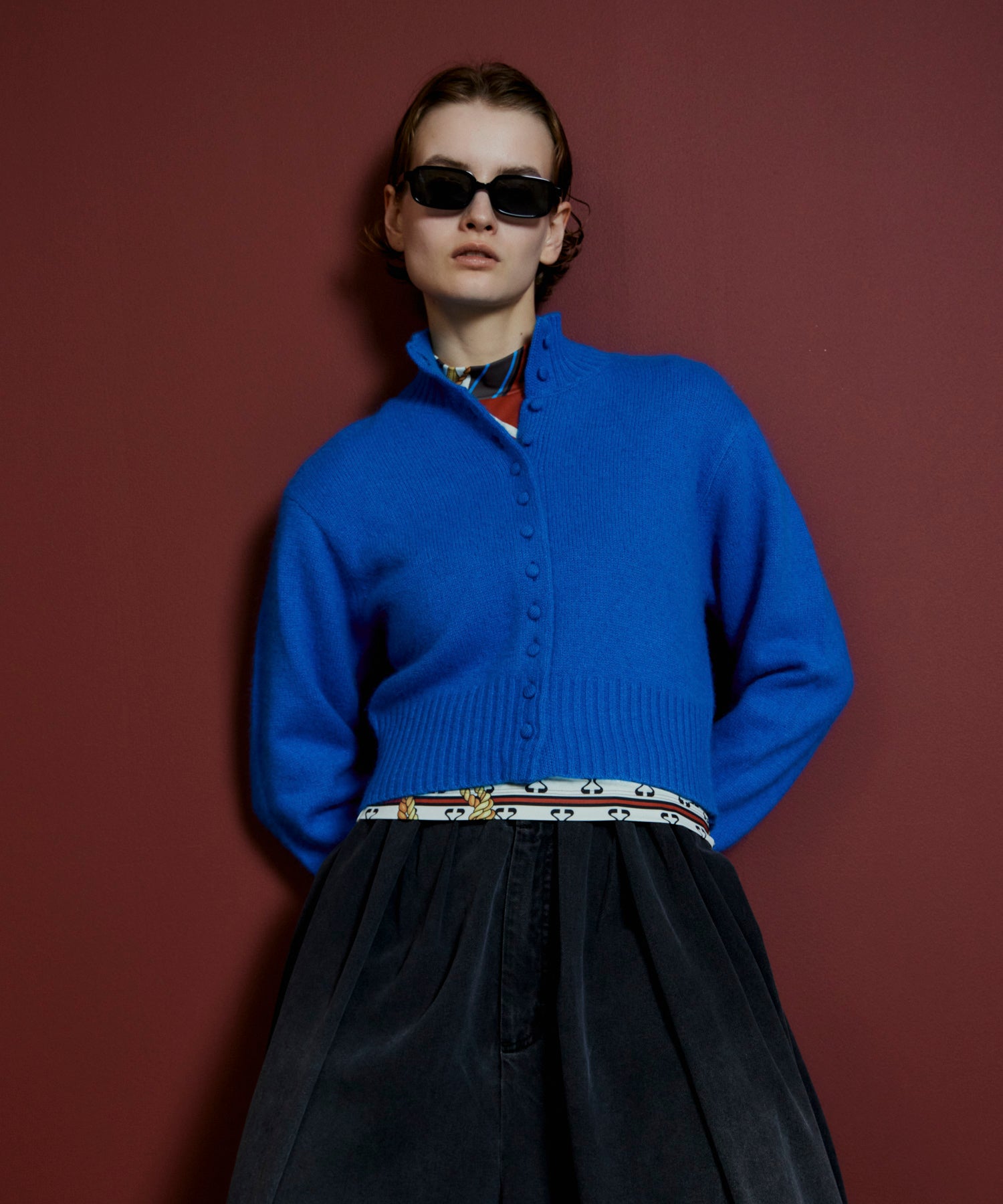 【26AUTUMN PRE-ORDER】Raccoon Blend Stand Collar Cardigan