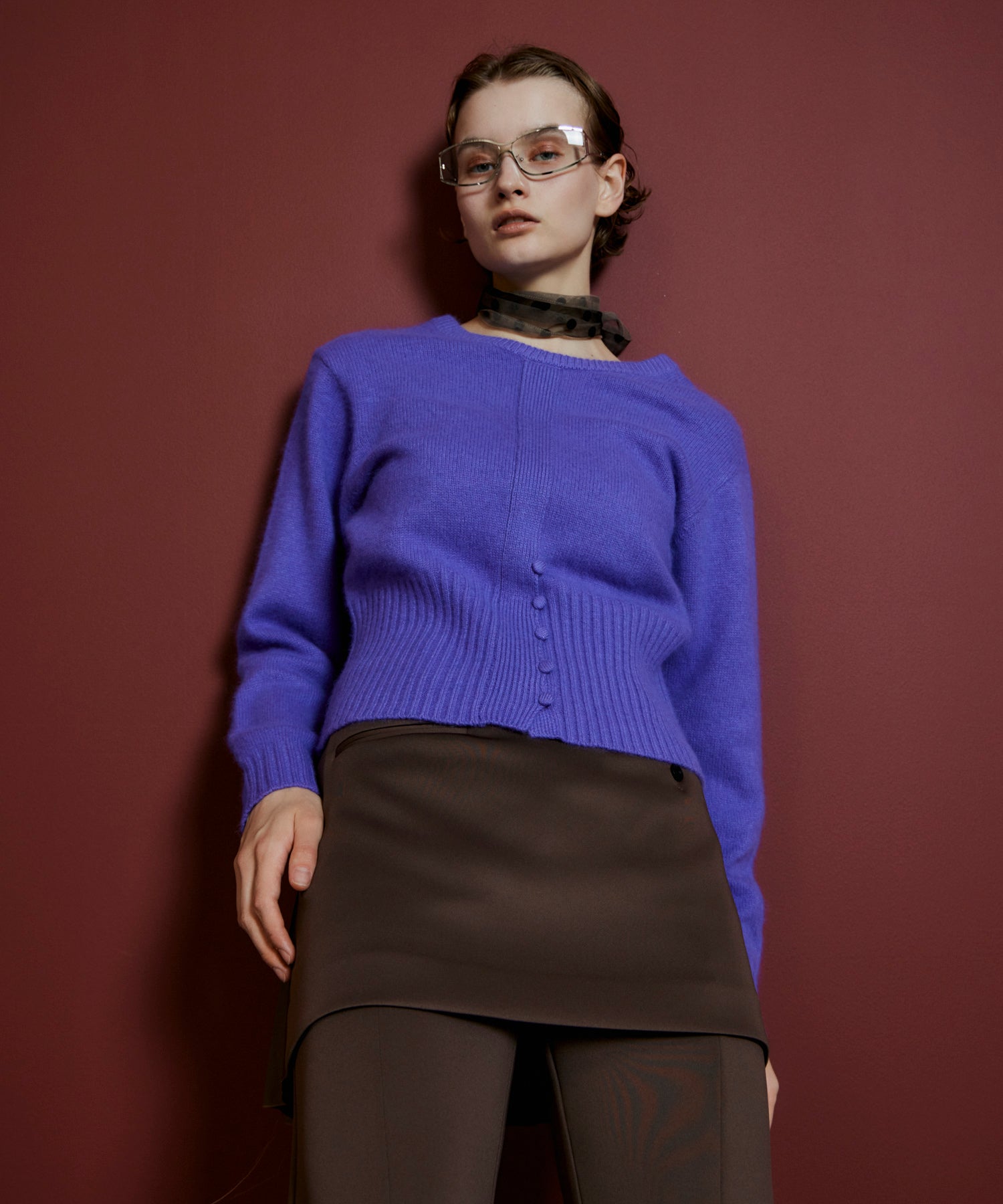【26AUTUMN PRE-ORDER】Raccoon Blend 2-Way Front Button Pullover