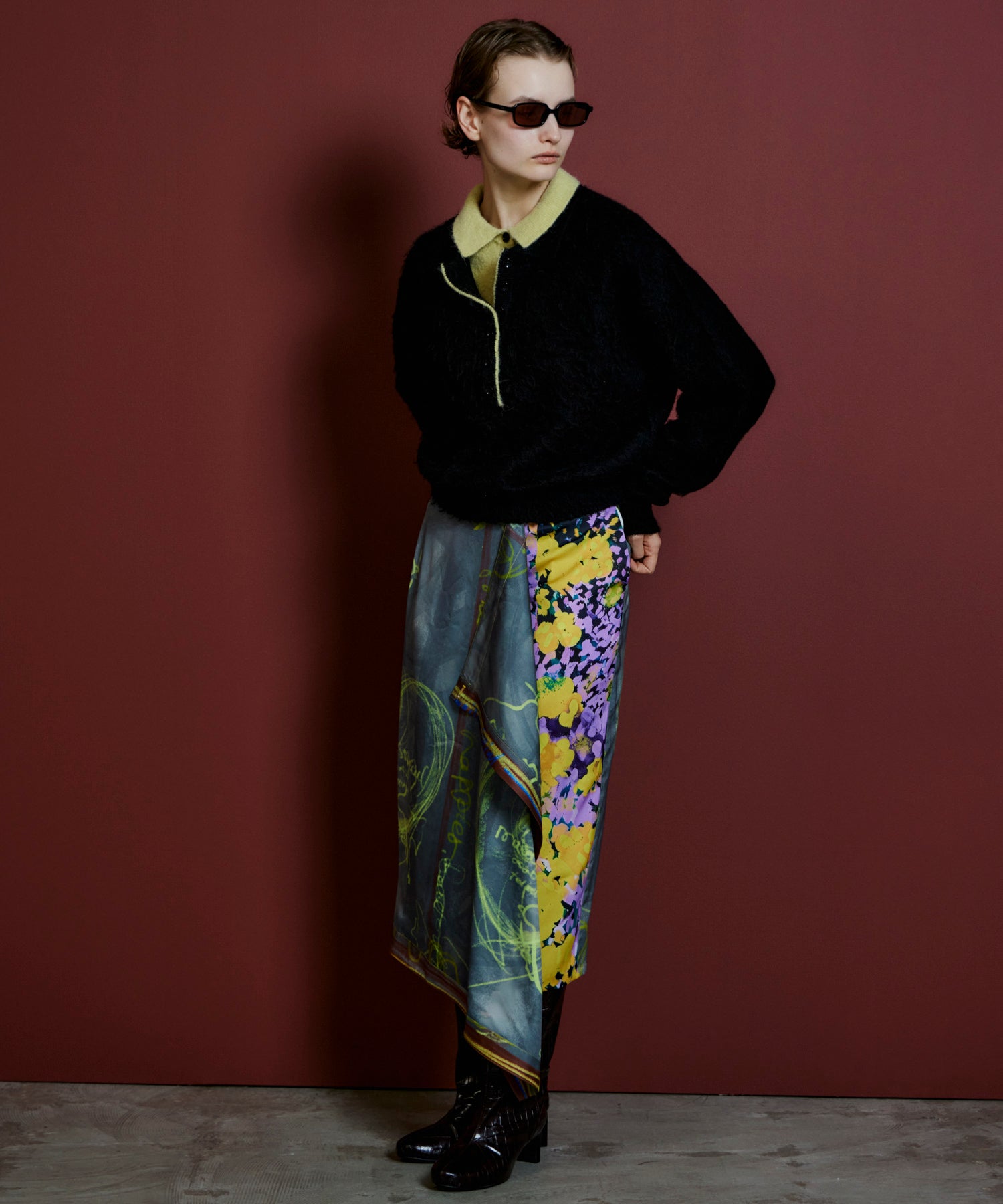 【26AUTUMN PRE-ORDER】Drawing Scarf Skirt