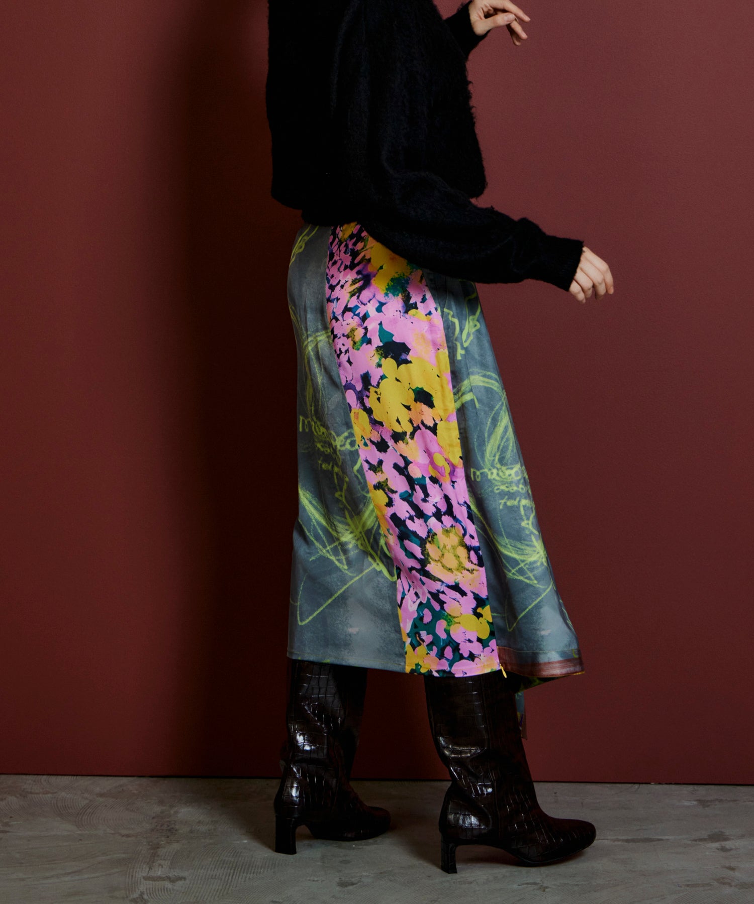 【26AUTUMN PRE-ORDER】Drawing Scarf Skirt